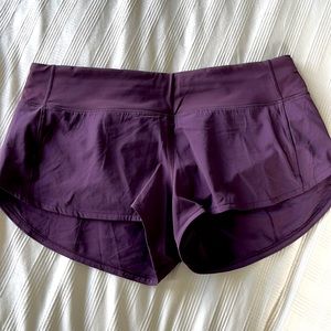 Lululemon speed shorts. Sz 6. Deep purple color.